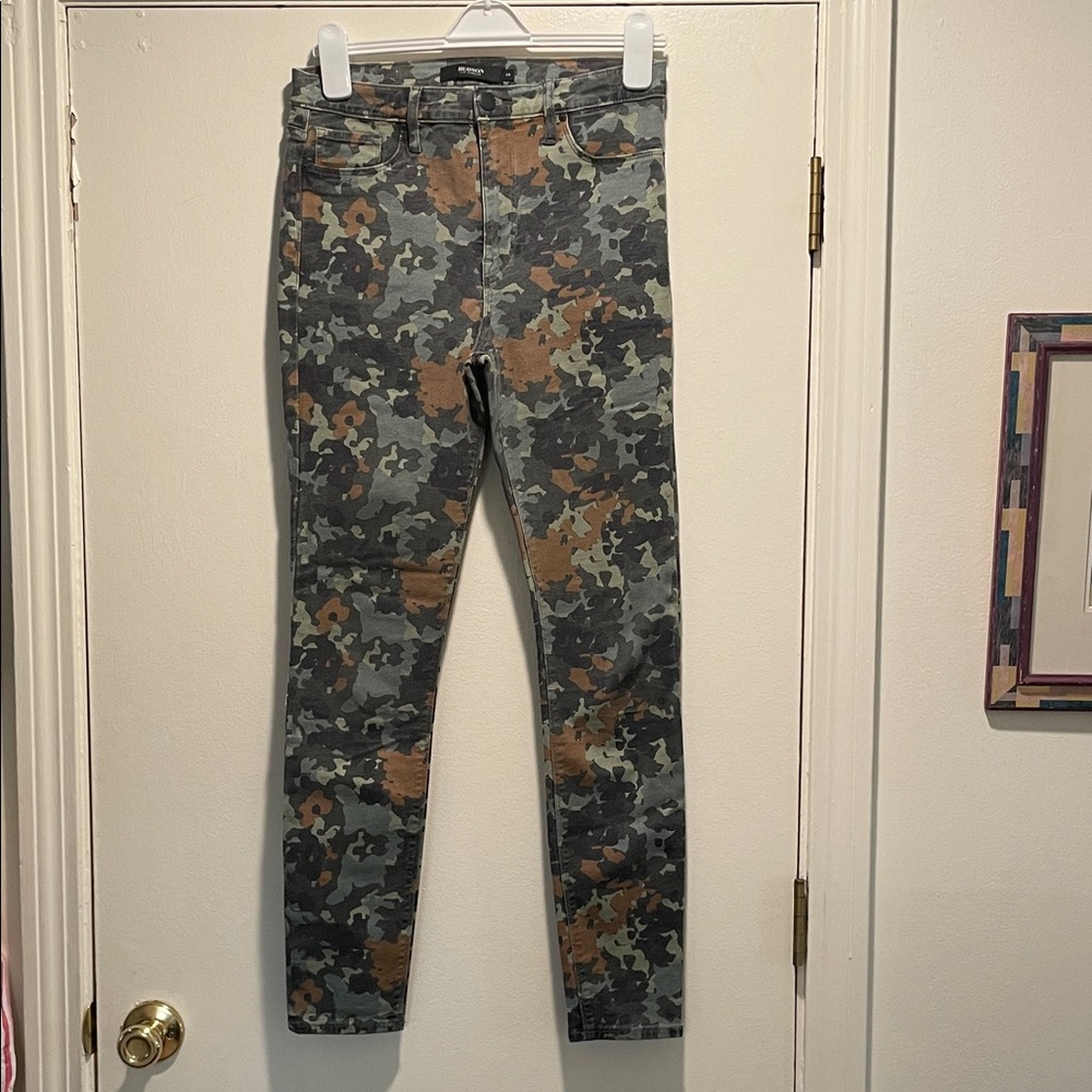 Hudson Barbara High Waist Jeans Multi Colored Camo Print Skinny Jeans
